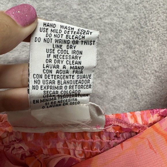 Vtg Womens Chiffon Midi Dress Size 10 Flutter Sleeve Floral Baby Doll Pink Smock - Picture 9 of 13